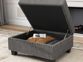 Albert Storage Ottoman Pouffe Puffy for Foot Rest Home Furniture - Torque India