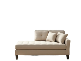 Alfonso Tufted Chaise Longue Sofa Couch Sofa Armchair Chaise Relax Lounger - Beige - Torque India