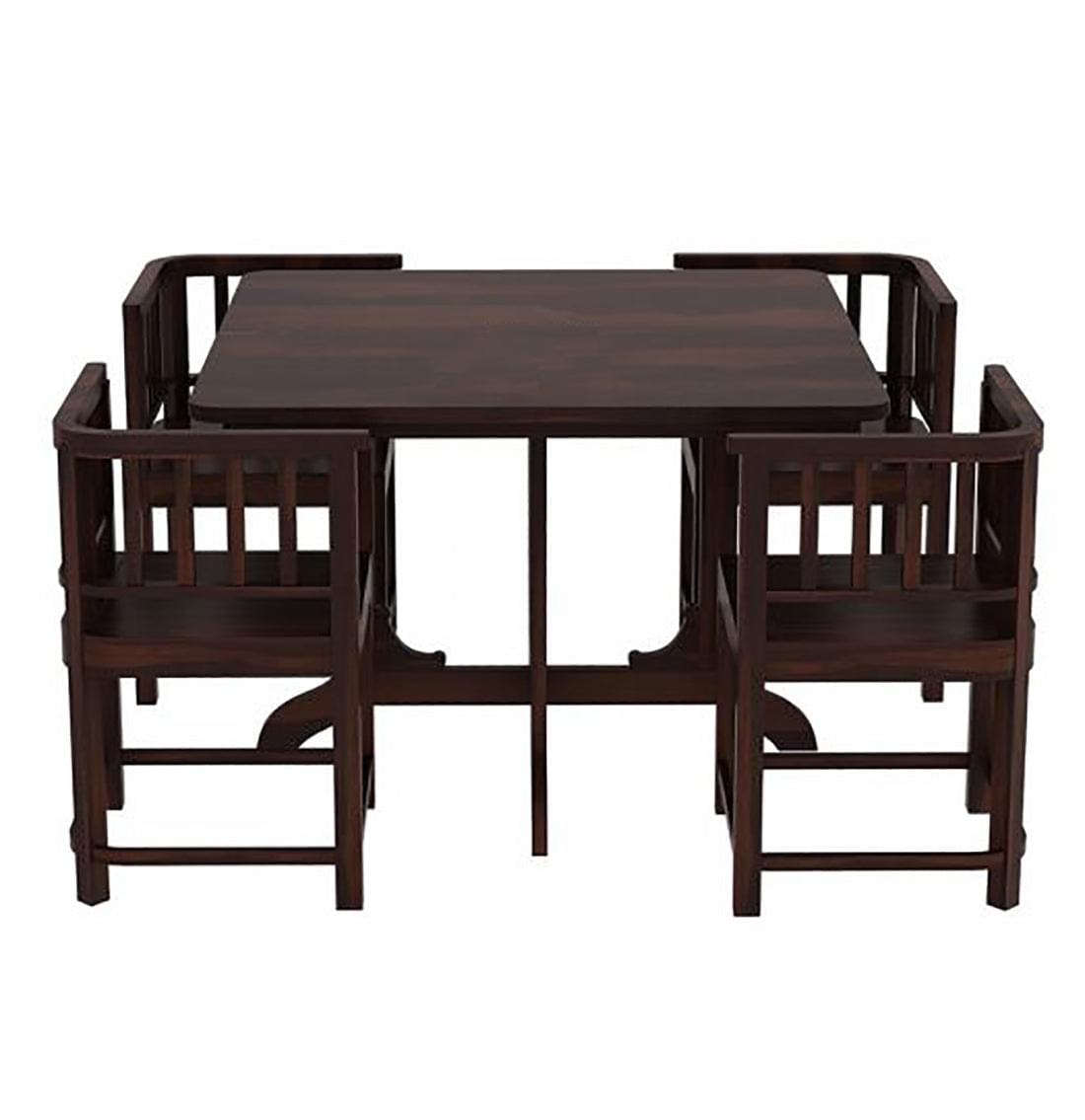 Alpha Compact Wooden 4 Seater Dining Table sets With Chairs & Table - Torque India