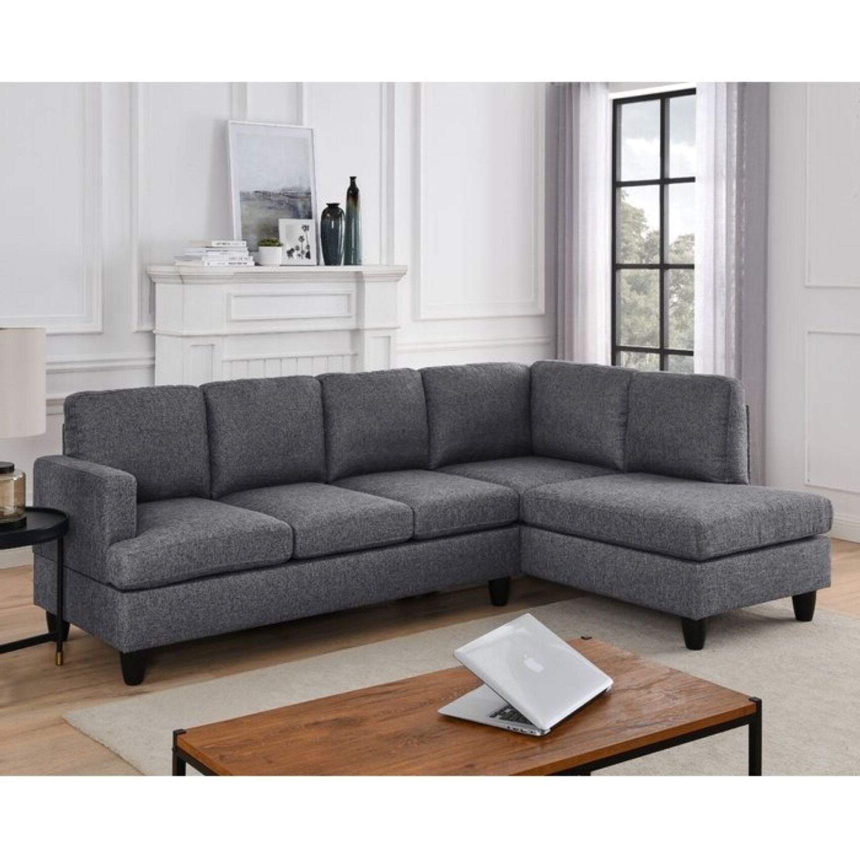Altos L Shape 6 Seater Fabric Sofa - Torque India