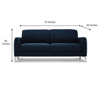 Amesbury 3 Seater Fabric Sofa For Living Room - Blue - Torque India