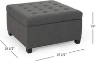 Ana Square Shape Ottoman Foam Cushioned Pouffe Puffy for Foot Rest Home Furniture - Torque India