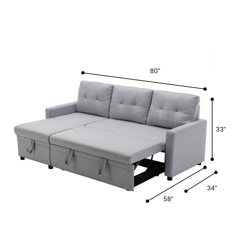 Anoy 4 Seater Sofa | Convertible Bed With Storage - Torque India