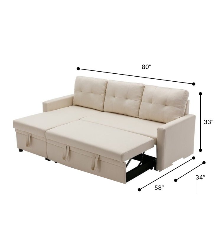 Anoy 4 Seater Sofa | Convertible Bed With Storage - Torque India