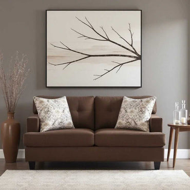 Apricot 2 Seater Fabric Sofa For Living Room - Brown - Torque India