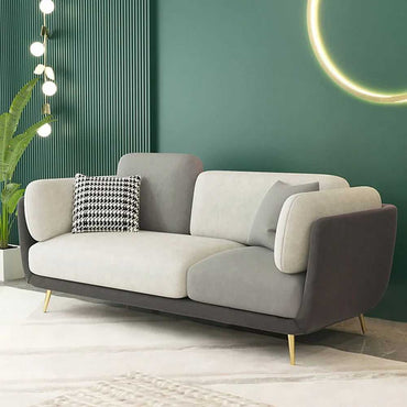 Aurora Gray 3 - Seater Sofa with Gold Accents – Luxe Comfort in Modern Design - Torque India
