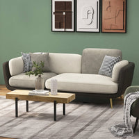 Aurora Gray 3 - Seater Sofa with Gold Accents – Luxe Comfort in Modern Design - Torque India