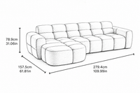 Aura 4 Seater L Shape Sofa for Living Room | Modern Premium Fabric Corner Sofa