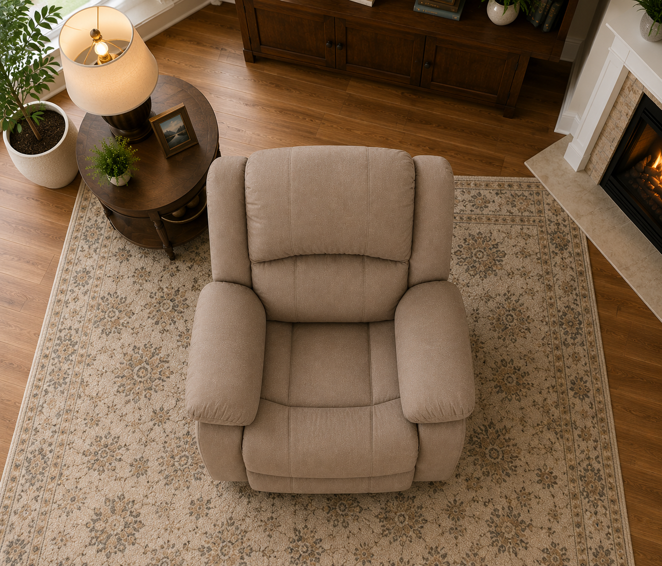 Henry 1 Seater Fabric Manual Recliner | Premium Fabric Recliner Chair for Living Room