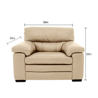 Slouch 1 Seater Leatherette Sofa For Living Room