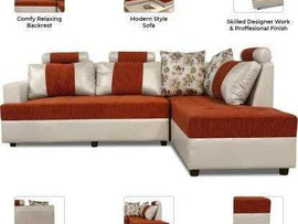 Booster L Shape RHS Half-leather 6 Seater Sofa - Torque India