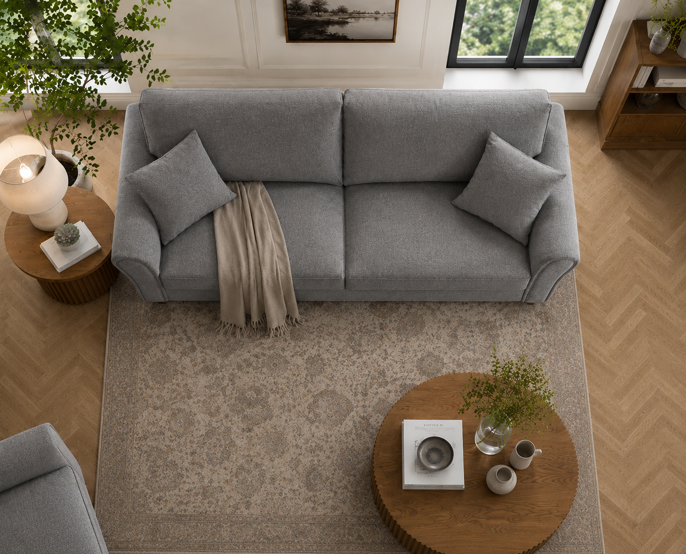 Penny 3 Seater Fabric Sofa – Modern Wooden Frame Living Room Couch