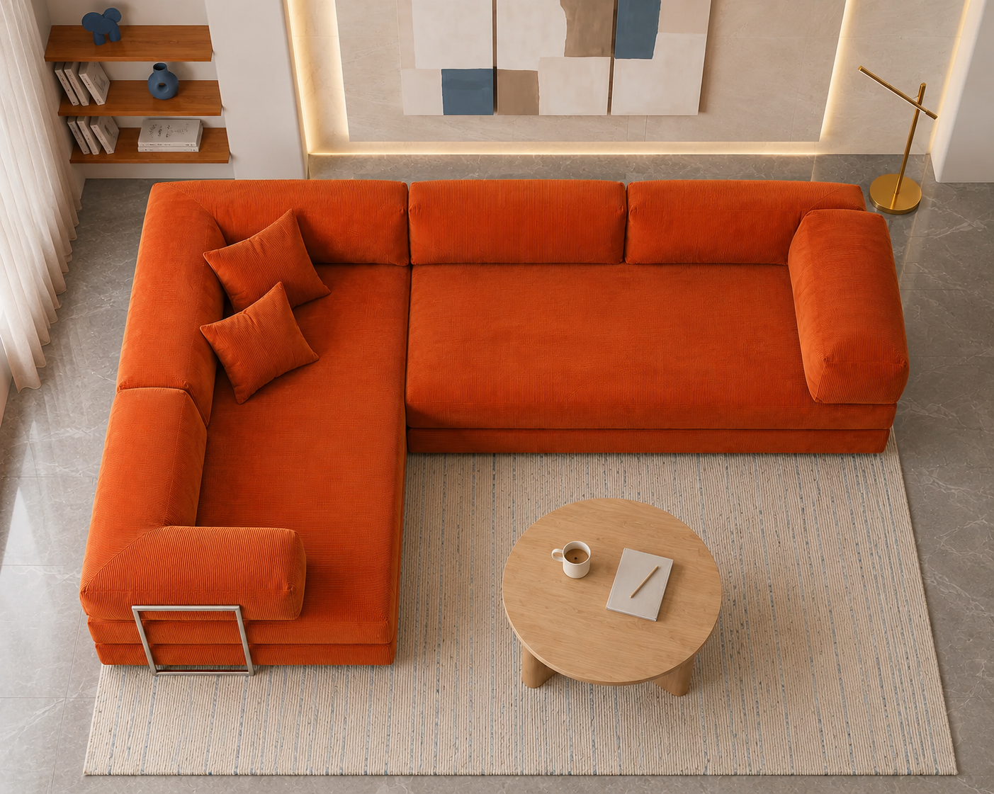 Vegas Modern Sofa Cum Bed with Premium Lounge Comfort – Luxury Convertible Fabric Sofa