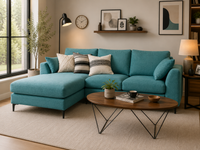 Flora 4 Seater L Shape Fabric Sofa For Living Room