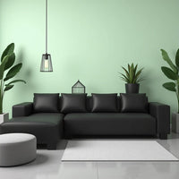 Cabell L Shape Leatherette 5 Seater Sofa for Living Room - Torque India