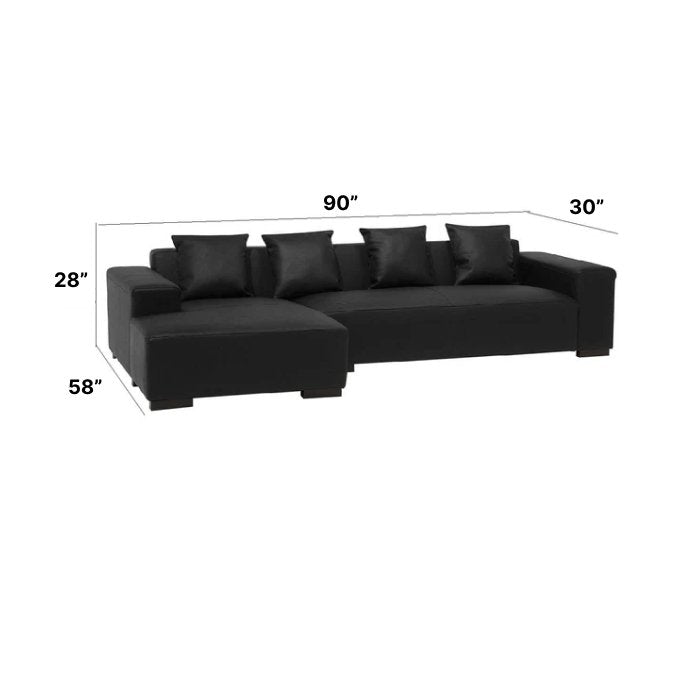 Cabell L Shape Leatherette 5 Seater Sofa for Living Room - Torque India