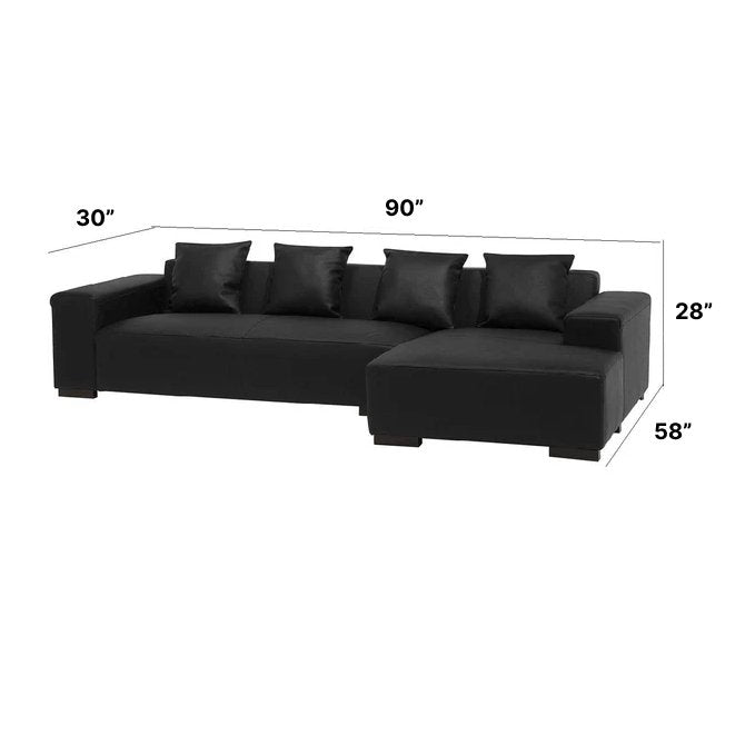 Cabell L Shape Leatherette 5 Seater Sofa for Living Room - Torque India