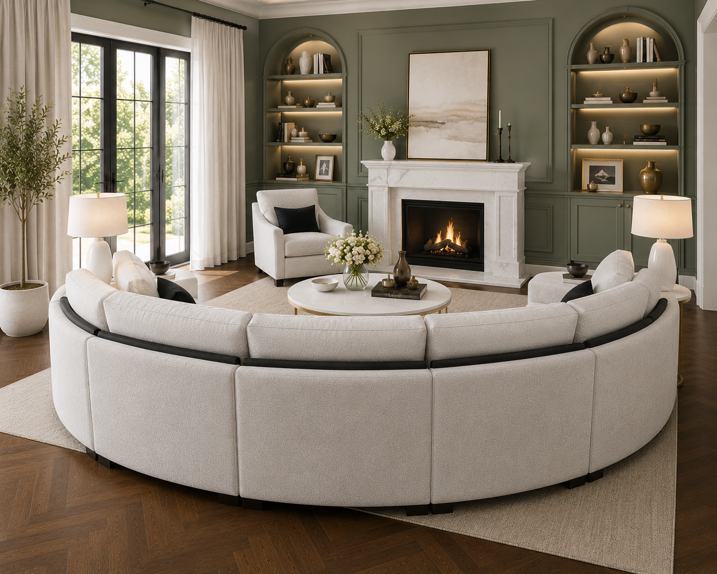 Ambrister U Shape 10 Seater Leatherette Sofa Set – Luxury Modern Sectional Sofa for Living Room