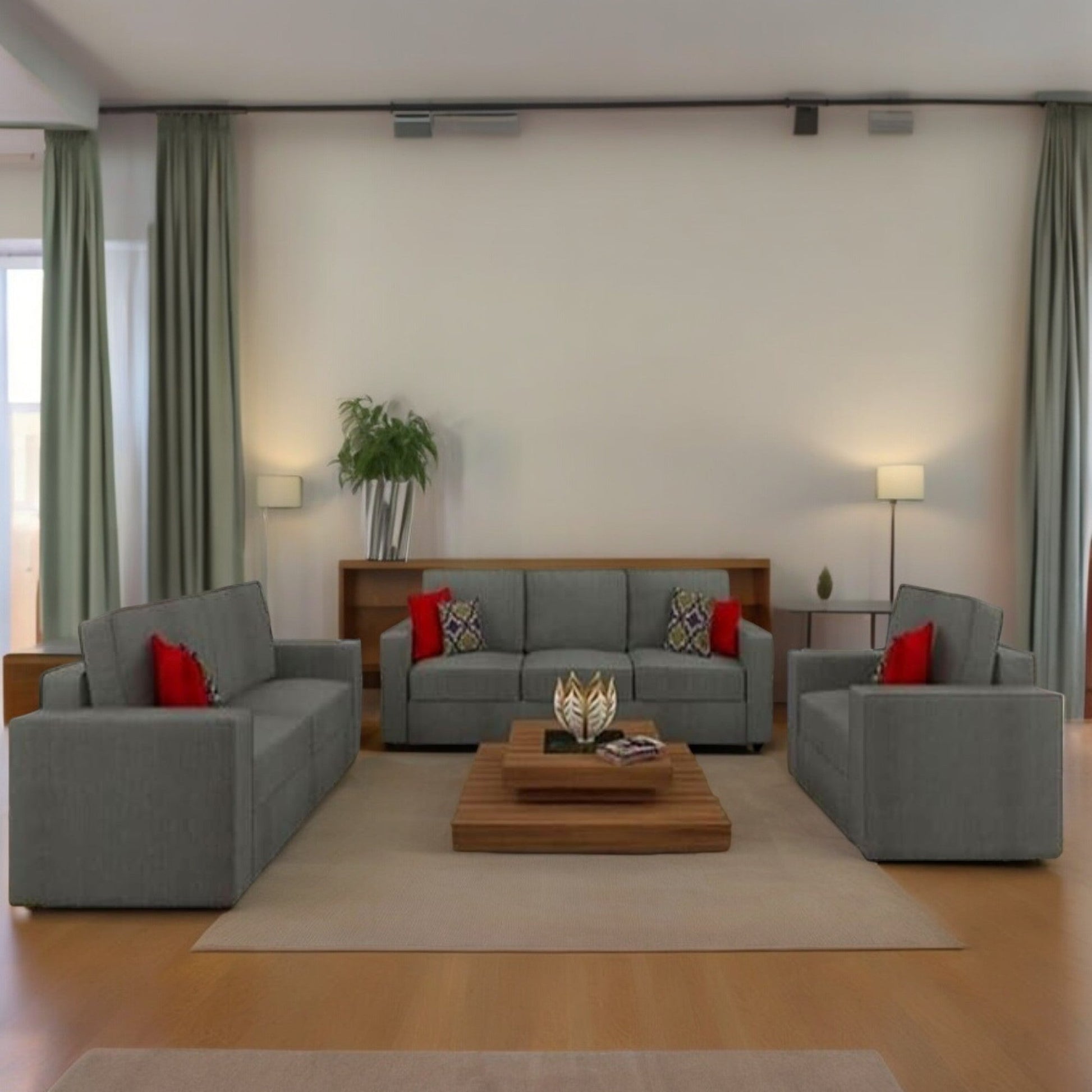 Carelino 3+2+1 Seater Fabric Sofa Set for Living Room - Torque India