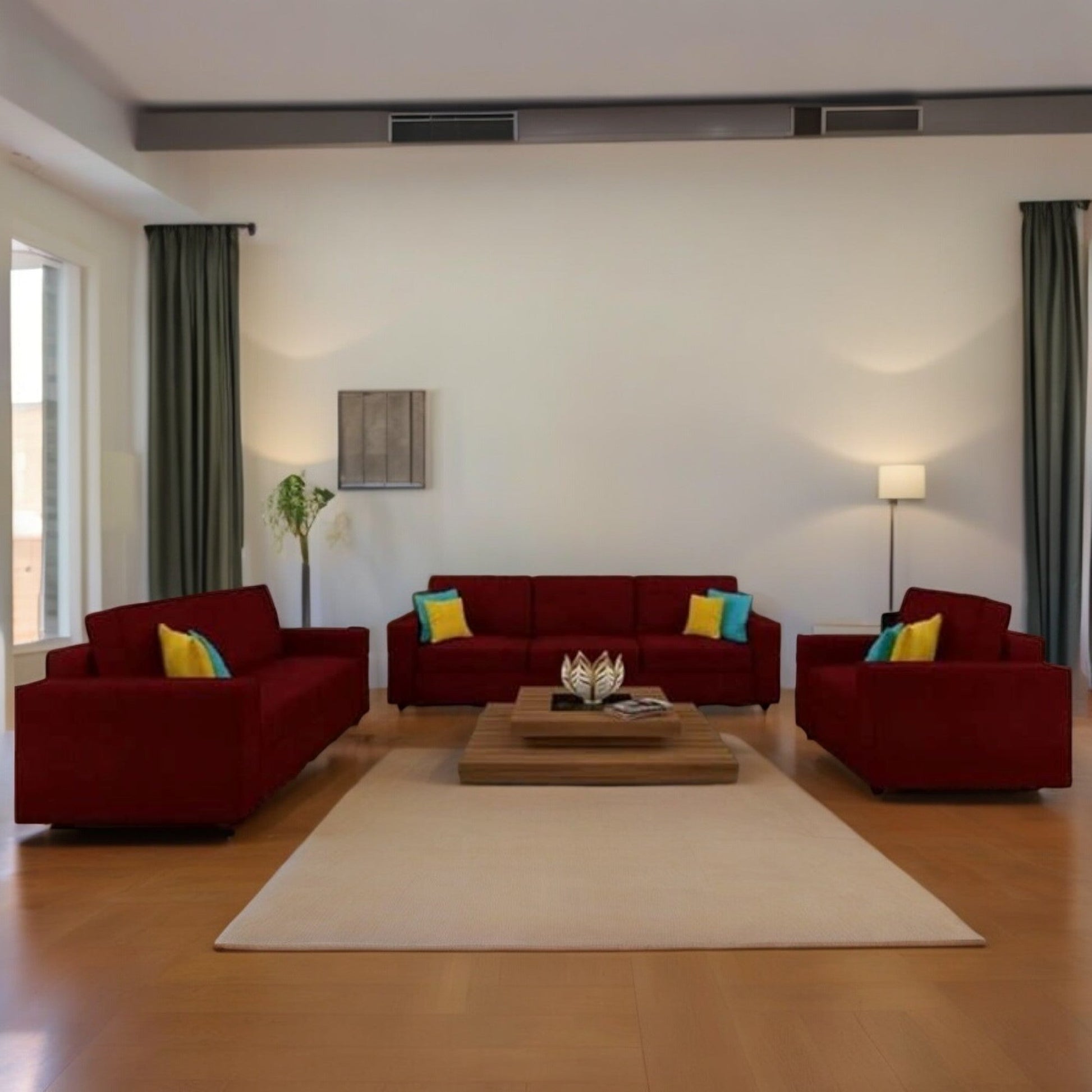 Carelino 3+2+1 Seater Fabric Sofa Set for Living Room - Torque India