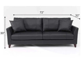 Carlo Leatherette 3 Seater Sofa for Living Room - Black - Torque India
