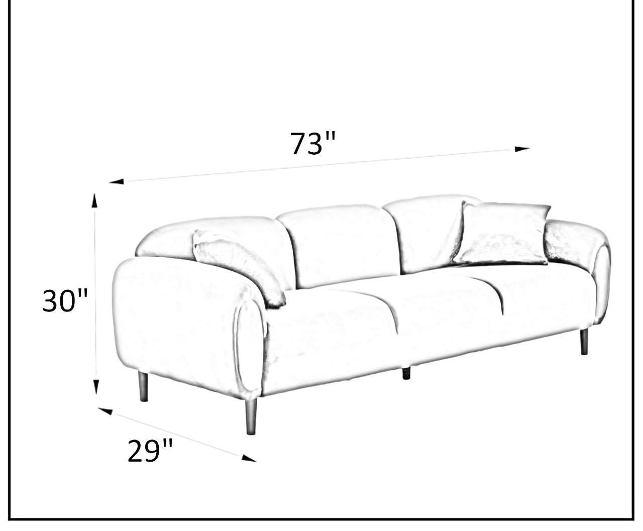 Cimino 3 Seater Fabric Sofa For Living Room - Torque India