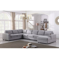 Cirina 7 Seater U Shape Fabric Sofa For Living Room| Bedroom | Office - Torque India