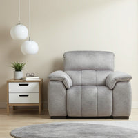 Compact Elegance: Casanoy 1 Seater Fabric Sofa for Living Room | Single Seater Sofa - Torque India