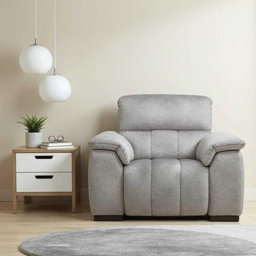 Compact Elegance: Casanoy 1 Seater Fabric Sofa for Living Room | Single Seater Sofa - Torque India