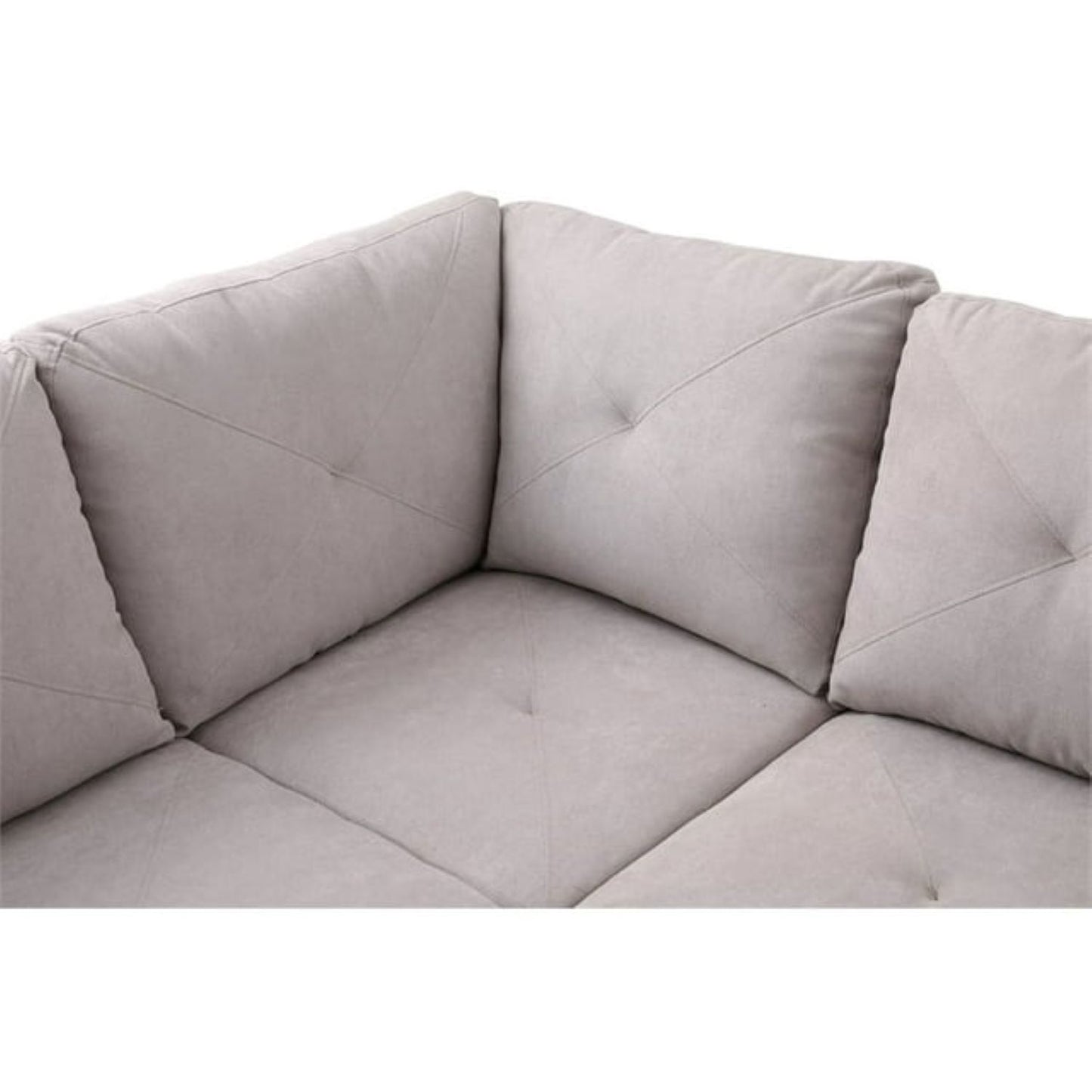 Christen 5 Seater L Shape Fabric Sofa Set with Storage Ottoman