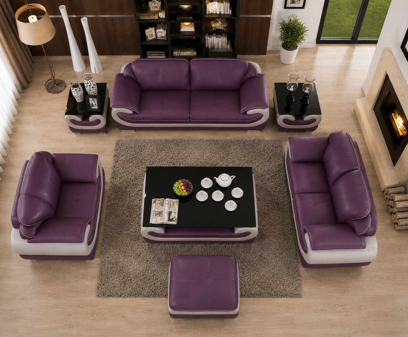 Crown 3+2+1 Leatherette  Sofa Set for Living Room