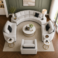 Ambrister U Shape 10 Seater Leatherette Sofa Set – Luxury Modern Sectional Sofa for Living Room