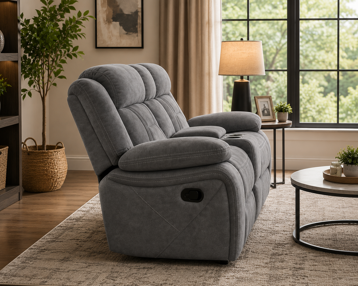 Pawel Manual Suede Leatherette Recliner
