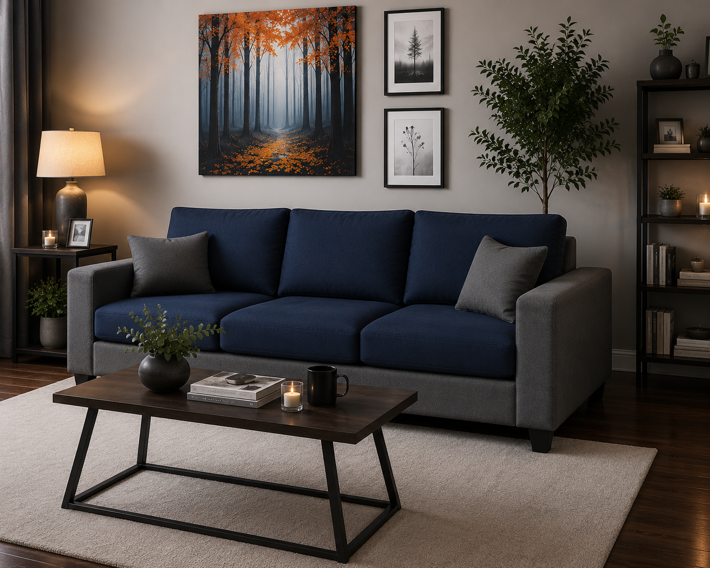 Wayland Modern Living Room Fabric Sofa – Luxury Comfortable Designer Sofa Set