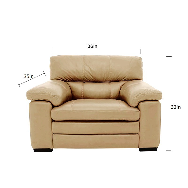 Slouch 1 Seater Leatherette Sofa For Living Room