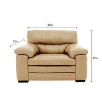 Slouch 1 Seater Leatherette Sofa For Living Room