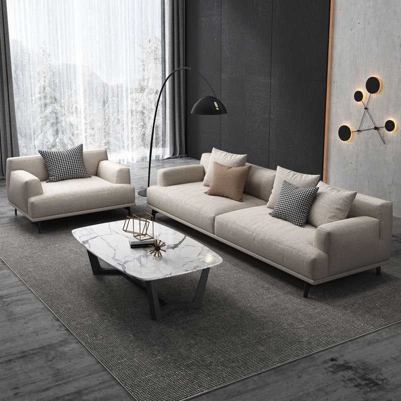 Modern Amsterdam 6 Seater Fabric Sofa Set (3+2+1) with Solid Wood Frame & Premium Cushions