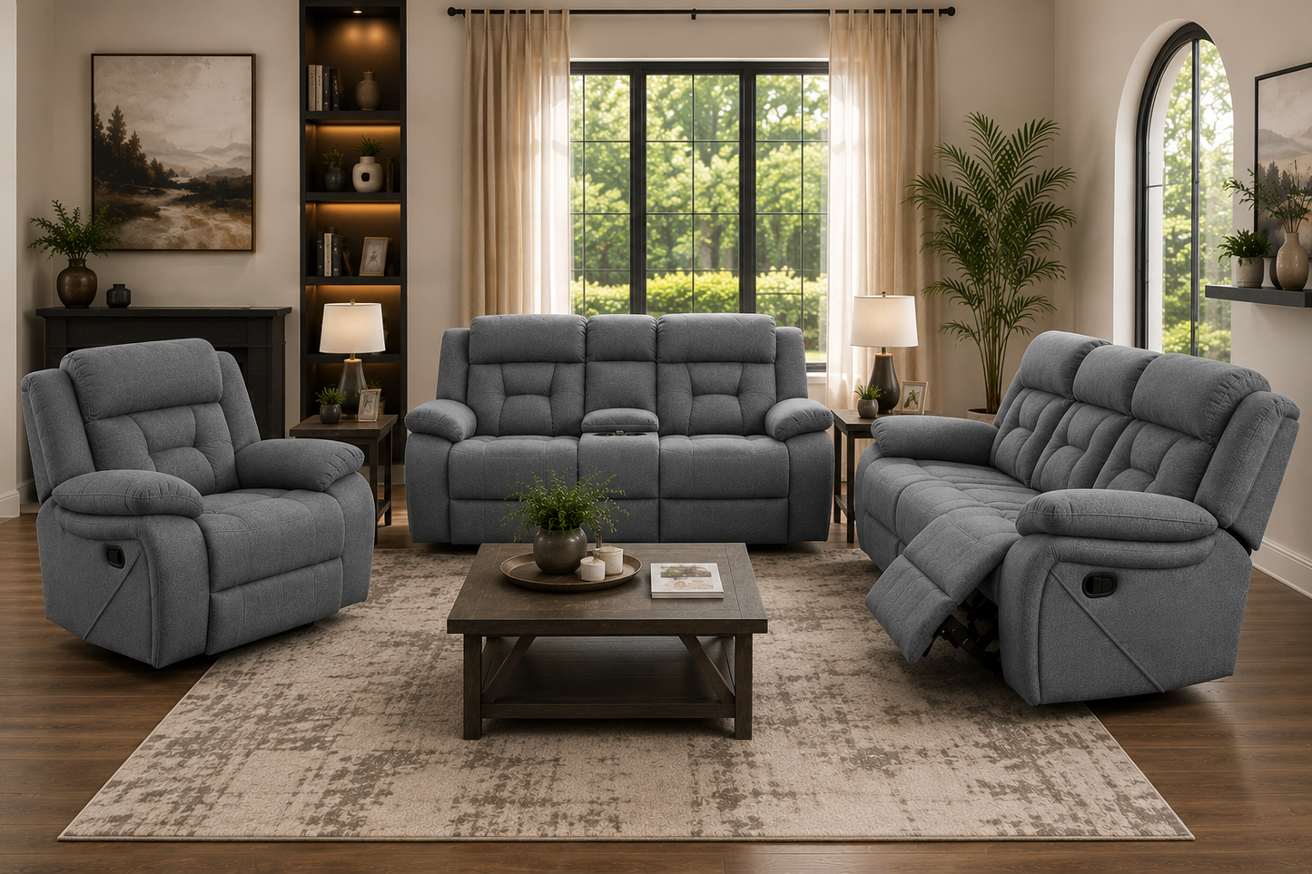Pawel Manual Suede Leatherette Recliner