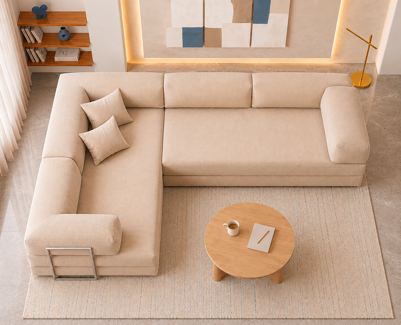 Vegas Modern Sofa Cum Bed with Premium Lounge Comfort – Luxury Convertible Fabric Sofa