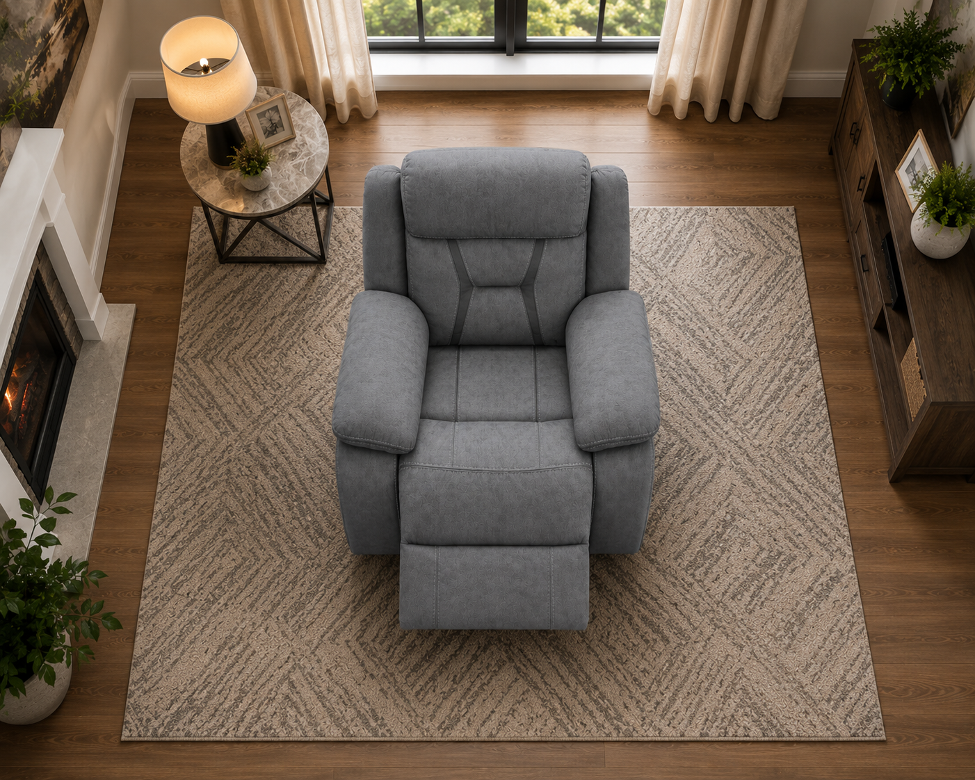 Pawel Manual Suede Leatherette Recliner