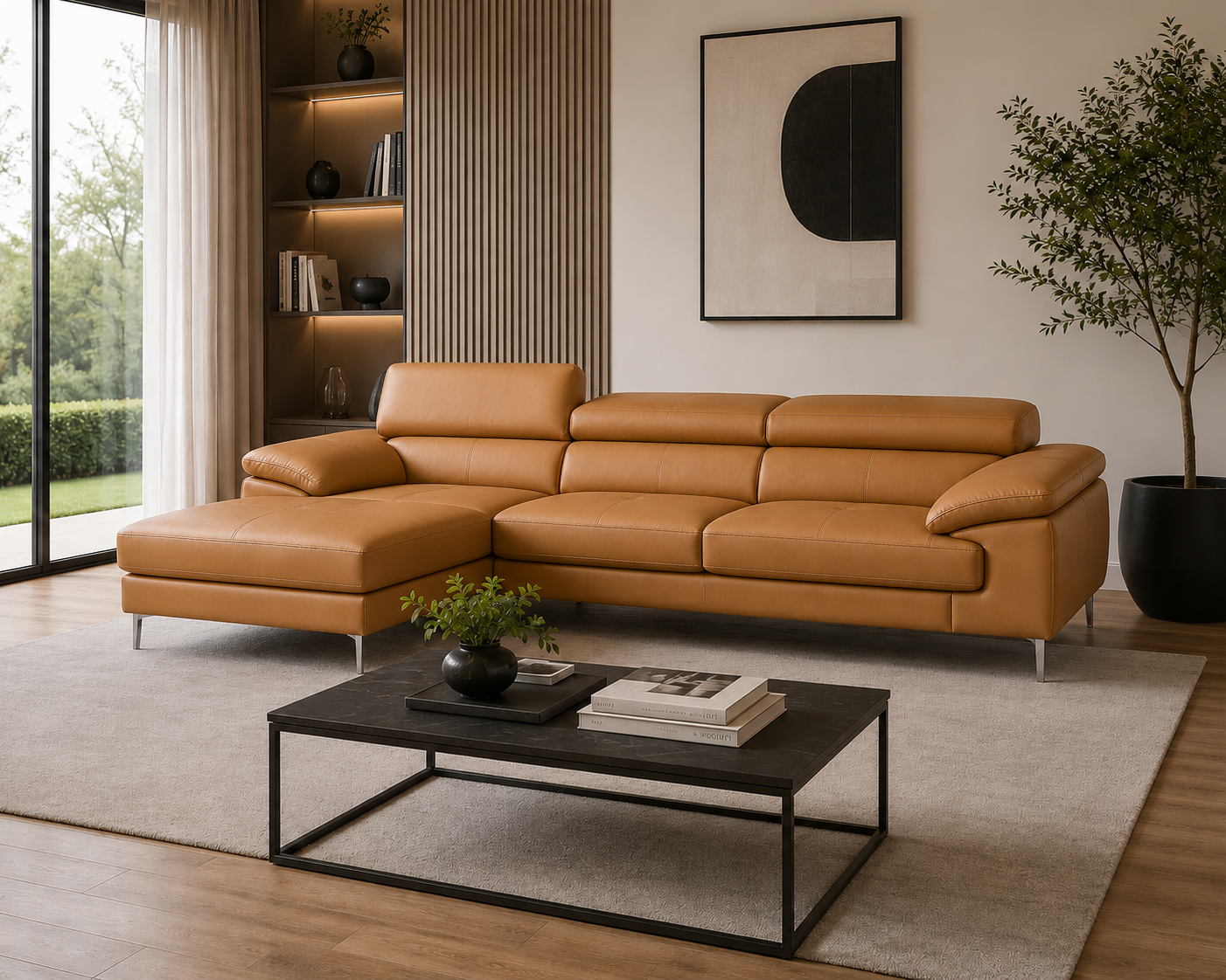 Renzo Leatherette Sofa For Living Room