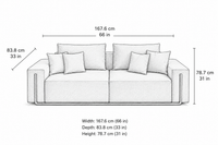 Gloria 2 Seater Premium Fabric Sofa For Living Room | Modern Luxury Designer Sofa