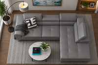 Crasio 5 Seater L Shape Leatherette Sofa for Living Room | Modern Corner Sectional Sofa with Chaise Lounge