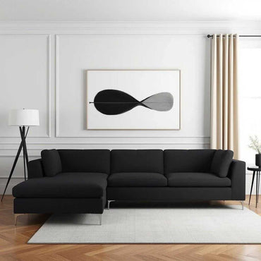 Elfin 4 Seater L Shape Fabric Sofa Set for Living Room - Torque India