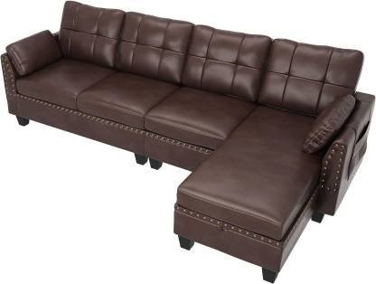 Elora Modular 5 Seater Leatherette Sofa For Living Room - Torque India