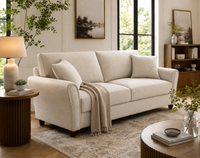 Penny 3 Seater Fabric Sofa – Modern Wooden Frame Living Room Couch