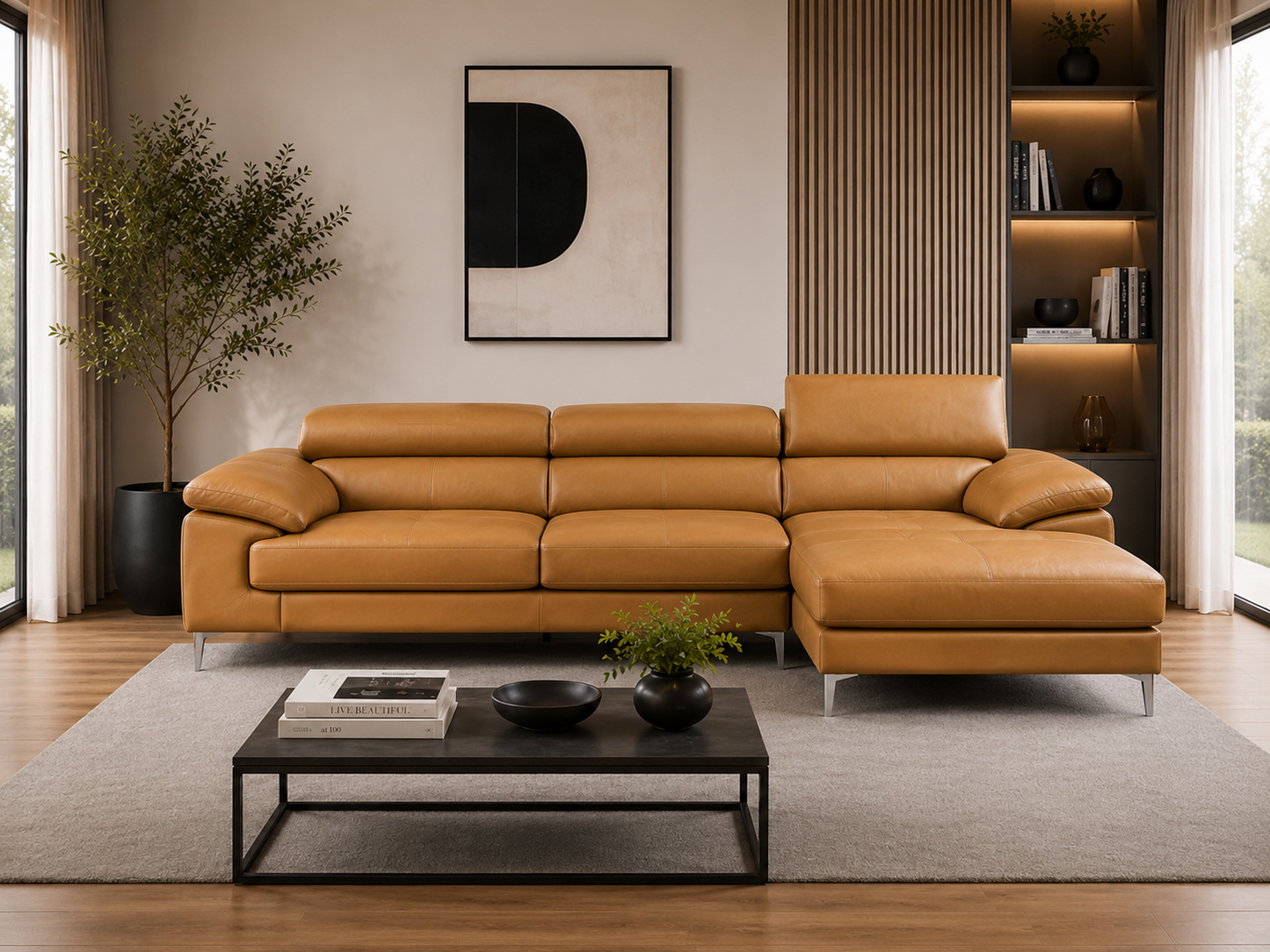 Renzo Leatherette Sofa For Living Room