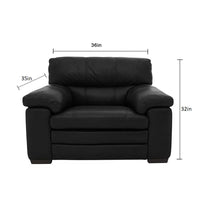 Slouch 1 Seater Leatherette Sofa For Living Room