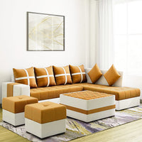 Jamestown L Shape Fabric Sofa Set For Living Room