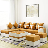 Jamestown L Shape Fabric Sofa Set For Living Room